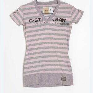 G-Star Striped Pink and Gray T-Shirt size S